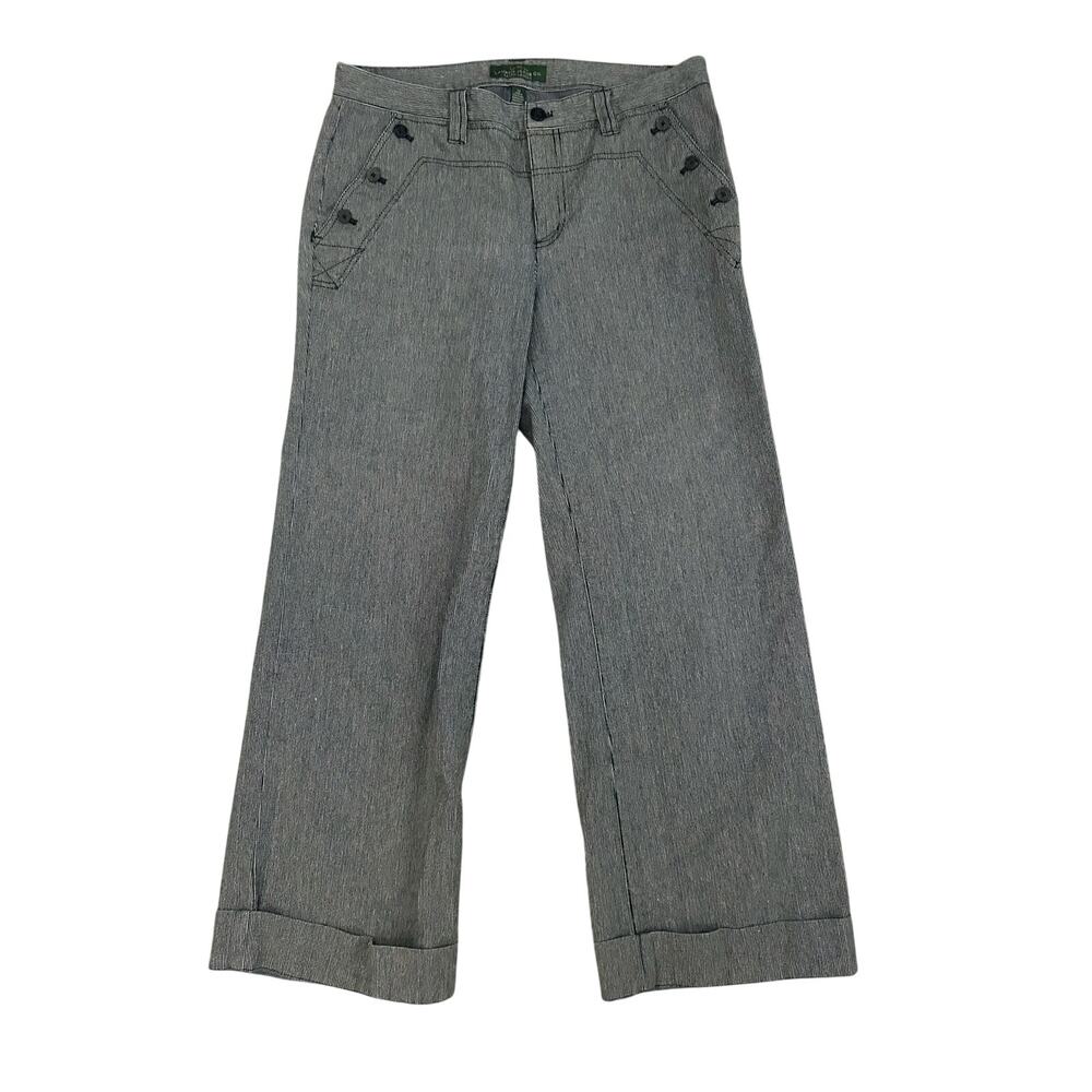 RALPH LAUREN STRIPED WIDE LEG JEAN PANTS SIZE 12